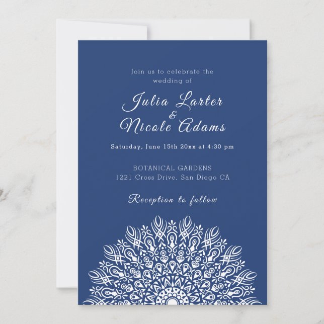 Invitation Mariage Mandala d'Herbe de Pampas au plumage doux  (Devant)