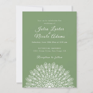 Invitation Mariage Mandala d'Herbe de Pampas au style plume d