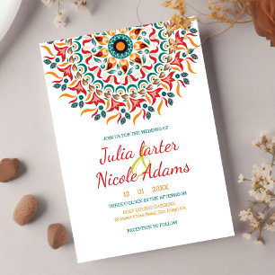Invitation Mariage Mandala Élégance Festive Royale Majestueus