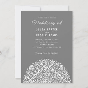 Invitation Mariage Mandala en pierre de marbre de récif de co
