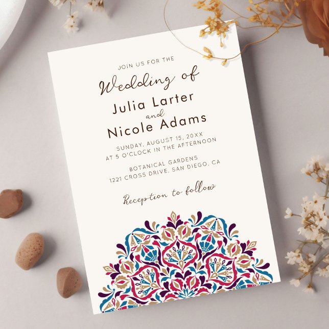 Invitation Mariage Mandala Fleurs de Printemps (Créateur téléchargé)