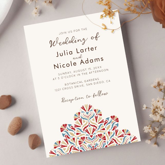 Invitation Mariage Mandala Fleurs de Printemps (Créateur téléchargé)