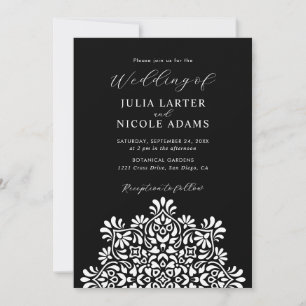 Invitation Mariage Mandala Floral Bohème Soleil Levant