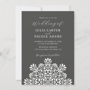 Invitation Mariage Mandala Floral Bohème Soleil Levant