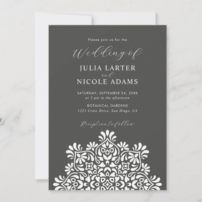 Invitation Mariage Mandala Floral Bohème Soleil Levant (Devant)