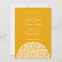 Mariage Mandala Floral Fantaisiste Jaune Ambre