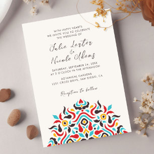 Invitation Mariage Mandala Géométrique de Luxe Esthétique