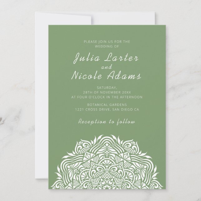Invitation Mariage Mandala Ordonné Joyau Persan (Devant)