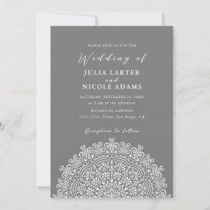 Invitation Mariage Mandala Rétro Terrain Mexicain Flourissant