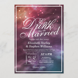 Invitation Mariage MANGER Boire Be Marié Galaxy Constellation