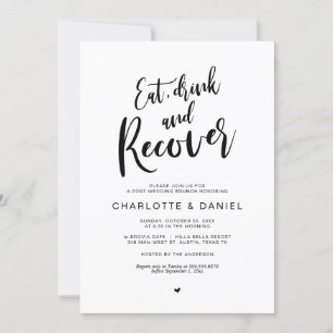Invitation Mariage, manger, boire et récupérer Brunch