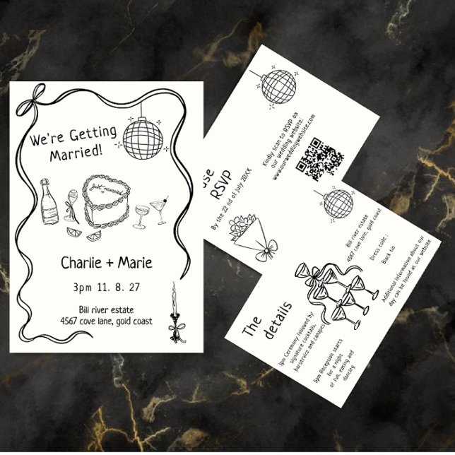 Invitation Mariage manuscrit (Créateur téléchargé)