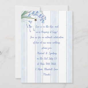 Invitation Mariage manuscrit aux bleuets et abeilles du patri