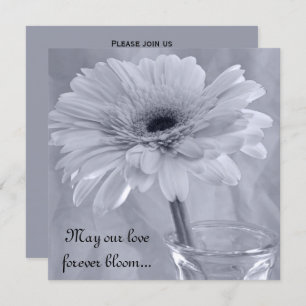 Invitation Mariage marguerite bleu pâle