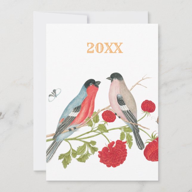 Invitation Mariage | MARIAGE | Lovebirds colorés | Oiseaux (Devant)