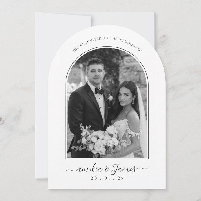 Invitation Mariage Mariage photo minimaliste Arch (Dos)