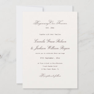 Invitation Mariage marron