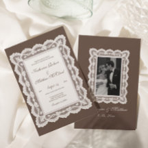 Mariage Marron Dentelle Vintage 