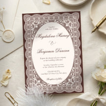 Mariage marron élégant en dentelle d'ivoire victor