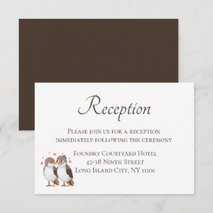 Invitation Mariage Marron Réception Tourtereaux Fête Amour