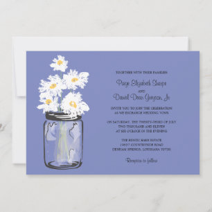 Invitation Mariage Mason Jar et White Daisy