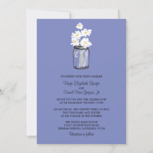 Invitation Mariage Mason Jar et White Daisy