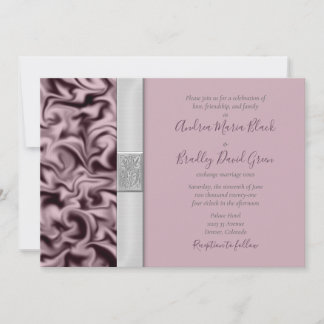 Invitation Mariage mauve-aubergine personnalisable