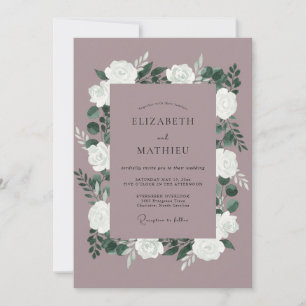 Invitation Mariage Mauve Blanc Pivoine