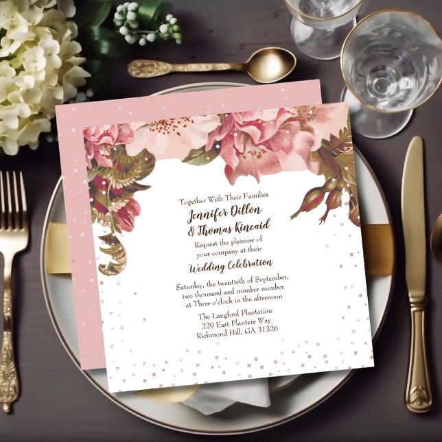 Invitation Mariage Mauve Floral Rustique (Créateur téléchargé)