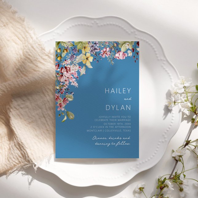 Invitation Mariage Meadow Fleur sauvage Boho Watercolor (Créateur téléchargé)