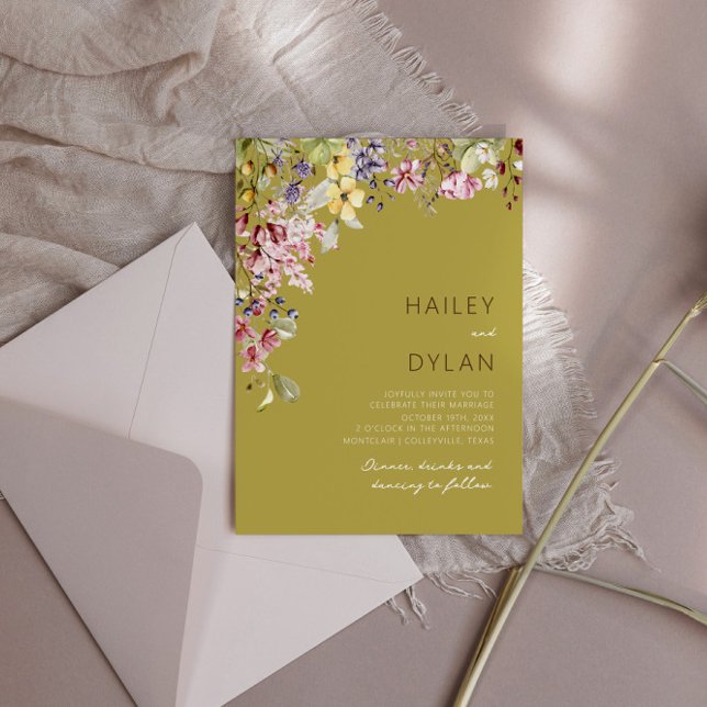 Invitation Mariage Meadow Fleur sauvage Boho Watercolor (Créateur téléchargé)