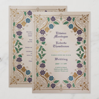 Invitation Mariage Médiéval de Ton Bijou en Or Orné
