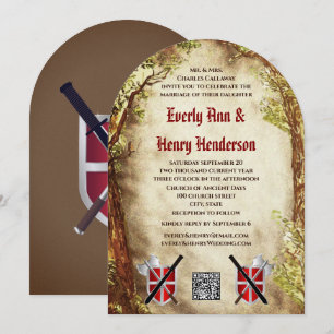 Invitation Mariage Médiéval en Forêt Enchantée en Terre Cuite