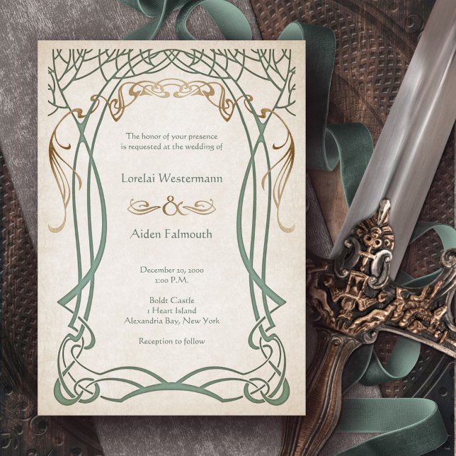 Invitation Mariage Médiéval Fantastique Celtique (Créateur téléchargé)