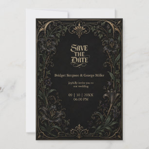 Invitation Mariage médiéval gothique Lily Ivy Or