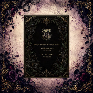 Invitation Mariage médiéval gothique Lily Ivy Or