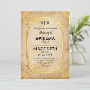 Invitation Mariage médiéval or personnalisable