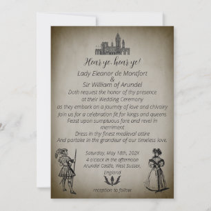 Invitation Mariage Médiéval Renaissance Romantique Sombre