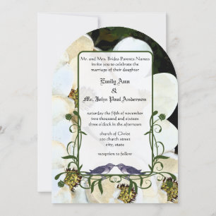 Invitation Mariage Médiéval Renaissance Vintage Oiseau Magnol