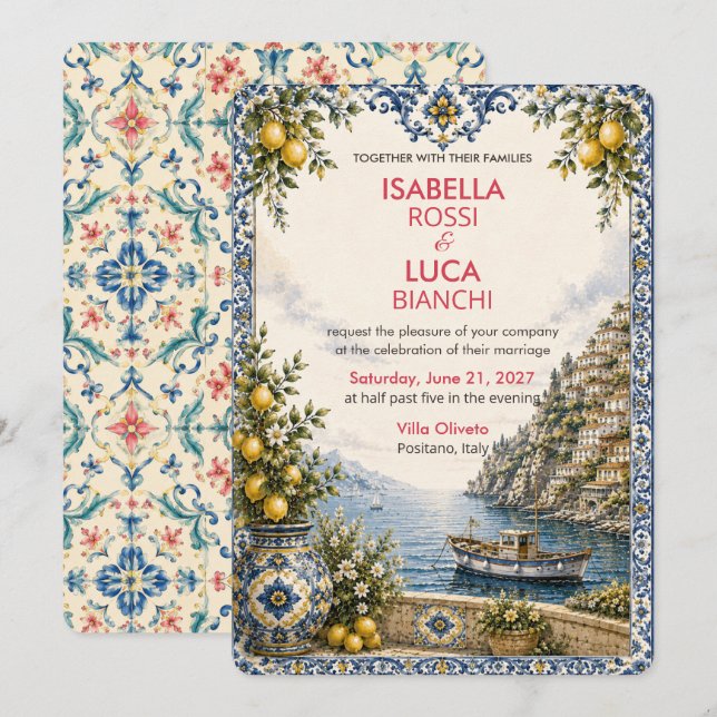 Invitation Mariage Mediterranean Escape | Port de la Riviera  (Devant / Derrière)