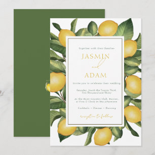 Invitation Mariage Méditerranéen Botanique Citron Italien