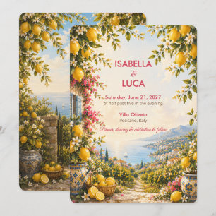 Invitation Mariage Méditerranéen Citron Italien
