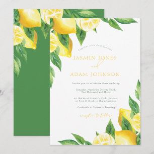Invitation Mariage Méditerranéen de Verdure au Citron Italien