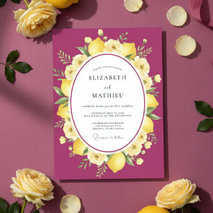 Invitation Mariage Méditerranéen Exubérant Magenta