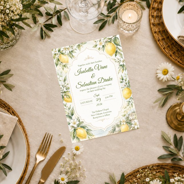 Invitation Mariage Méditerranéen Romantique (Créateur téléchargé)