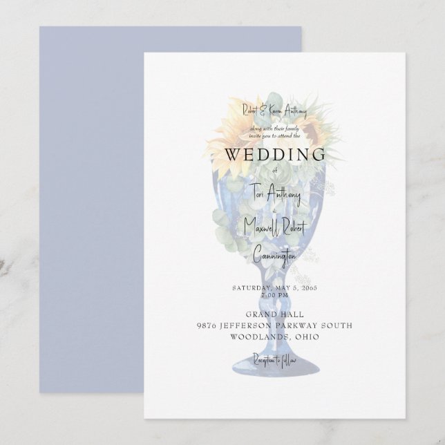 Invitation Mariage Méditerranéen Toscan Époustouflant II (Devant / Derrière)
