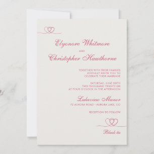 Invitation Mariage mélangeant moderne et corail antique