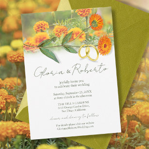 Invitation Mariage mexicain Bandes & Fleurs Marigold Boho