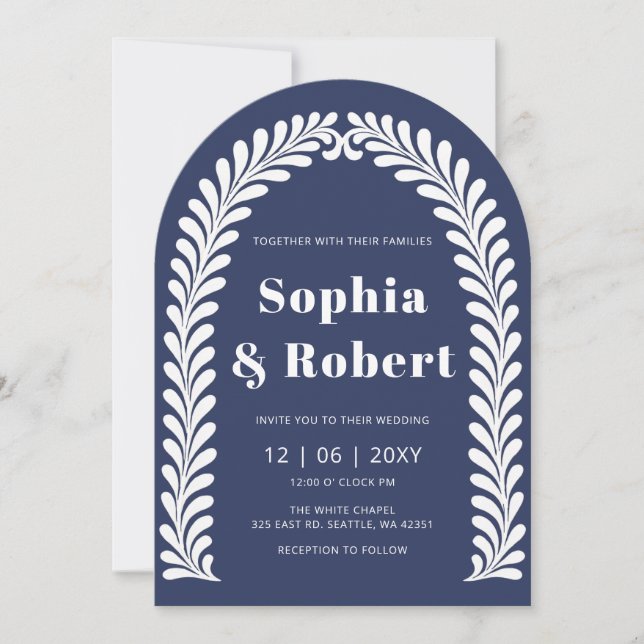 Invitation Mariage mexicain Blue Talavera (Devant)