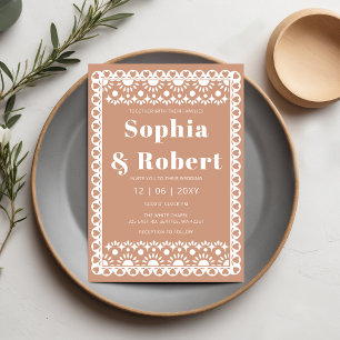 Invitation Mariage mexicain Fiesta Barro Papel Picado Boho